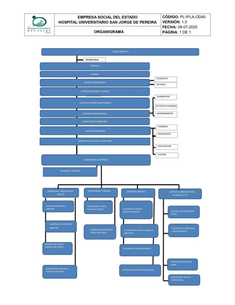 Organigrama HUSJ actualizado