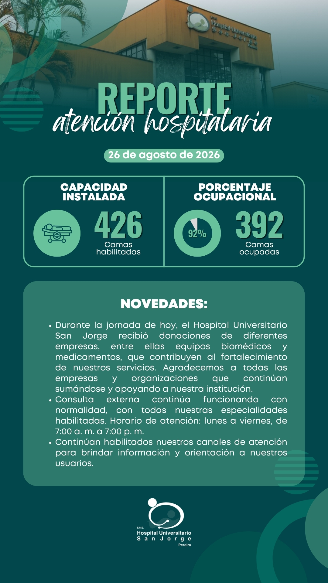 Campaña institucional del Banco de Sangre del Hospital Universitario San Jorge