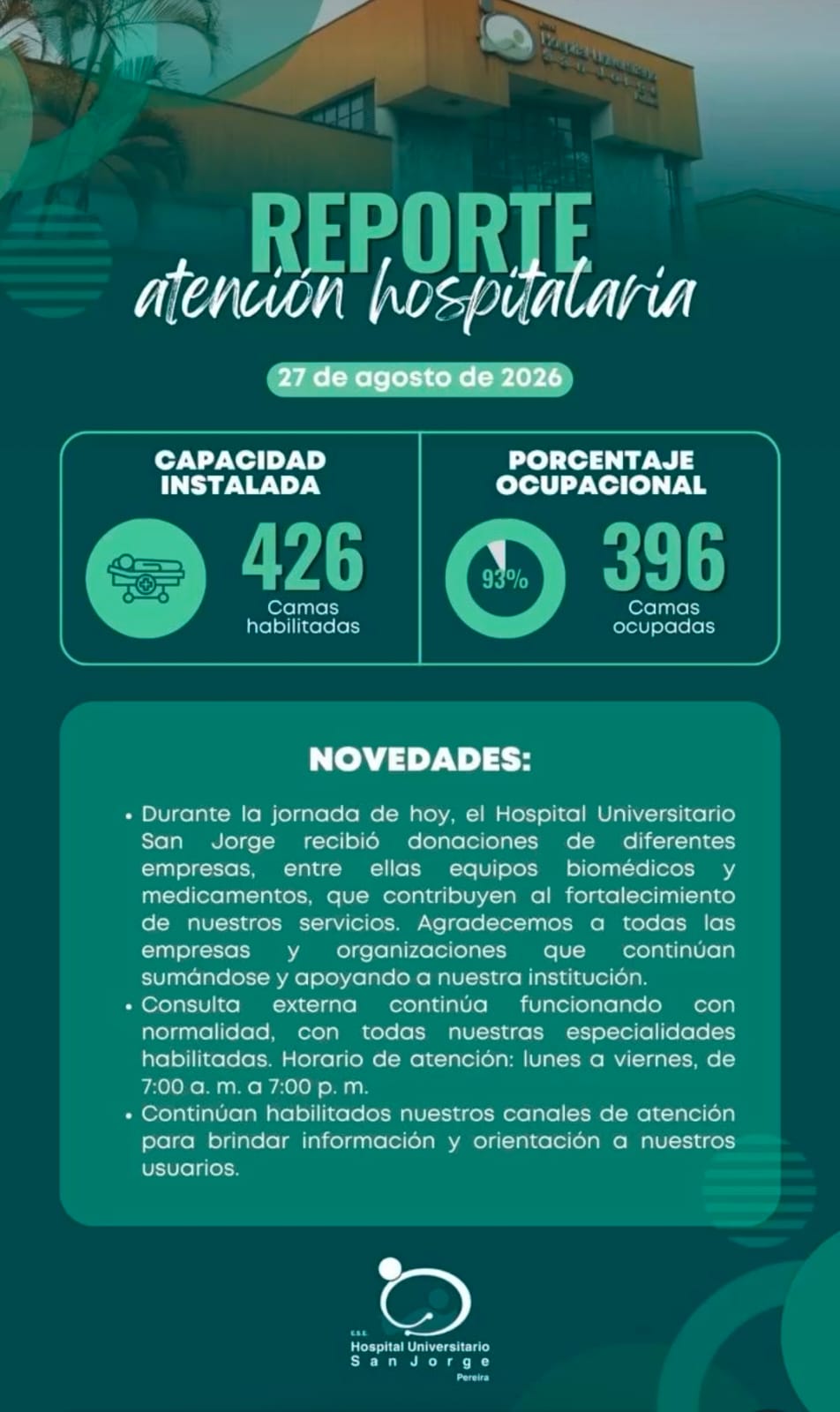 Campaña institucional del Banco de Sangre del Hospital Universitario San Jorge